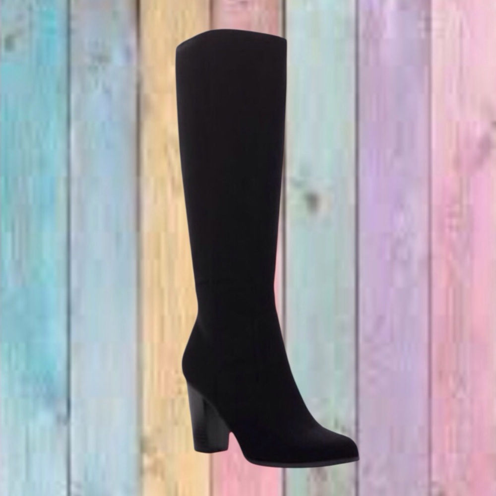 Style & Co Black Addyy Suede Dress Tall Heel Boots NEW